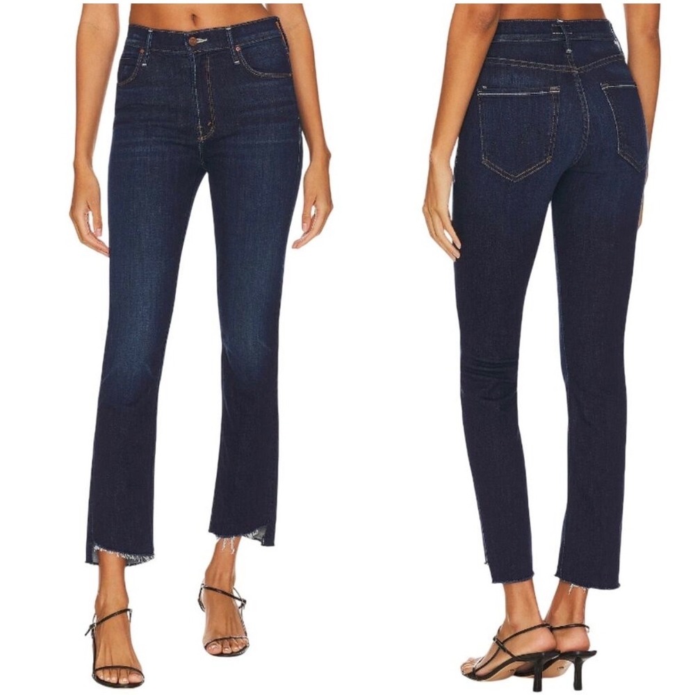 MOTHER The Mid Rise Dazzler
Ankle Step Fray in Off Limits Boho Dark Jeans 28